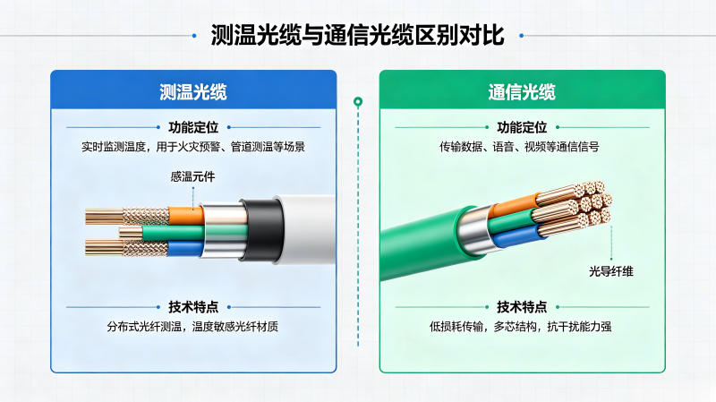 测温光缆 vs 普通通信光缆区别：